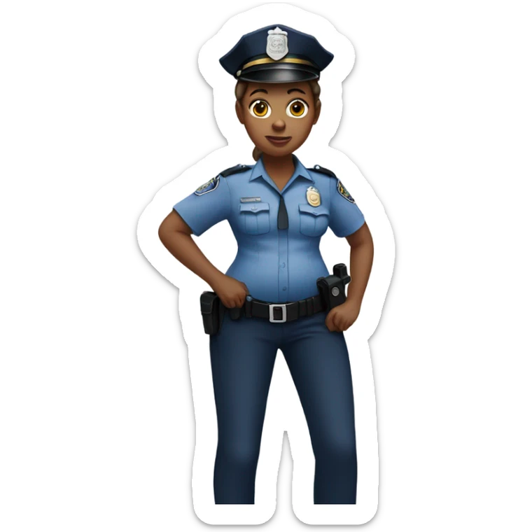 Realistic pregnant woman maternity photos police officer  sticker