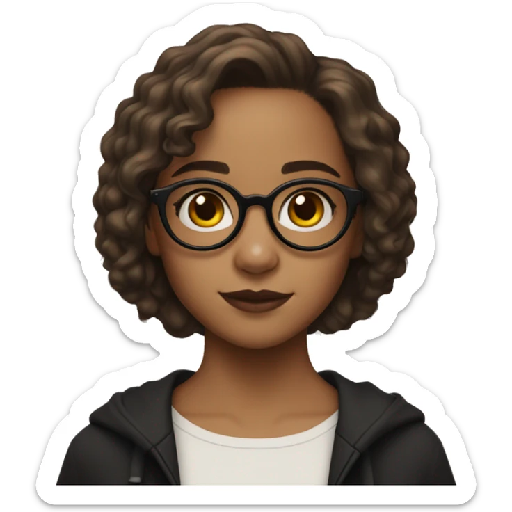 girl whith glasees, hear color black, skin white, and hearcut like this hermione granger   sticker