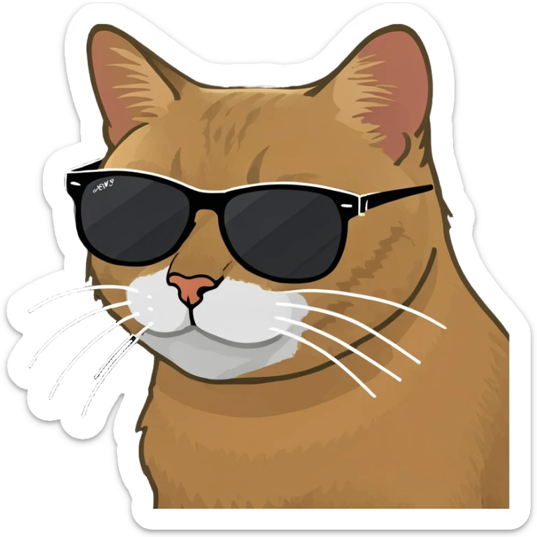 Cat with sunglasses sticker