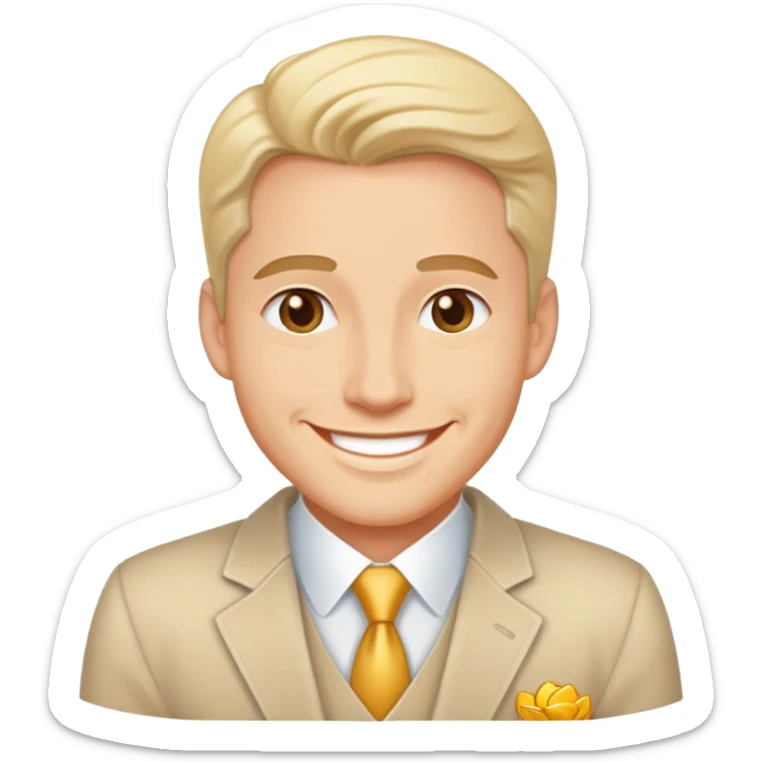 empoji con hombre supermillonario y muy feliz sticker