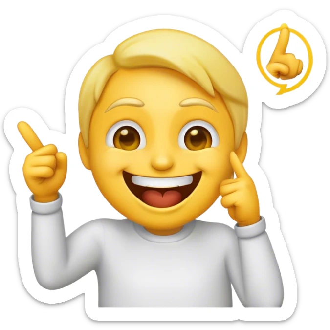 Un emojis qui rie et qui pointe du doigt la personne en se moquant  sticker