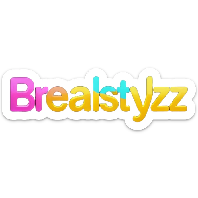 un gif texte qui défile  "BREAKSTYLEZ TV"  change de couleur sur fond noir sticker