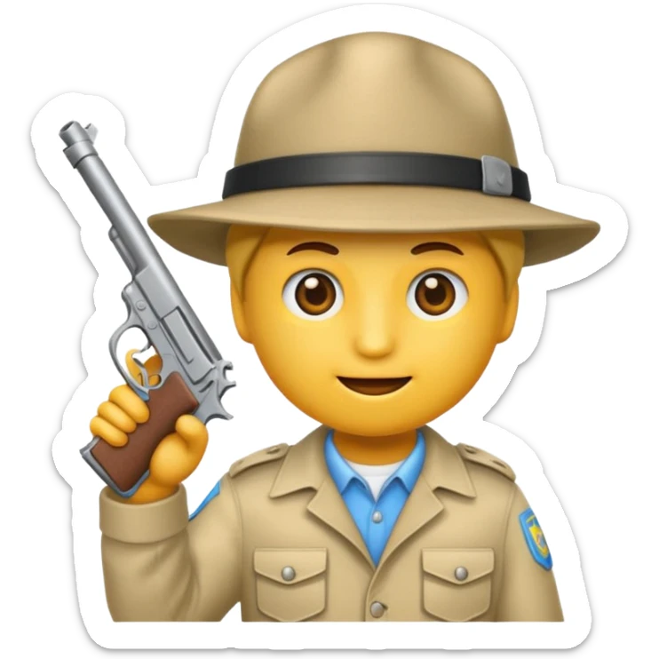 As un emoji blanco con una gorra y una garrafón un pistola y que tenga acepto gánster sticker