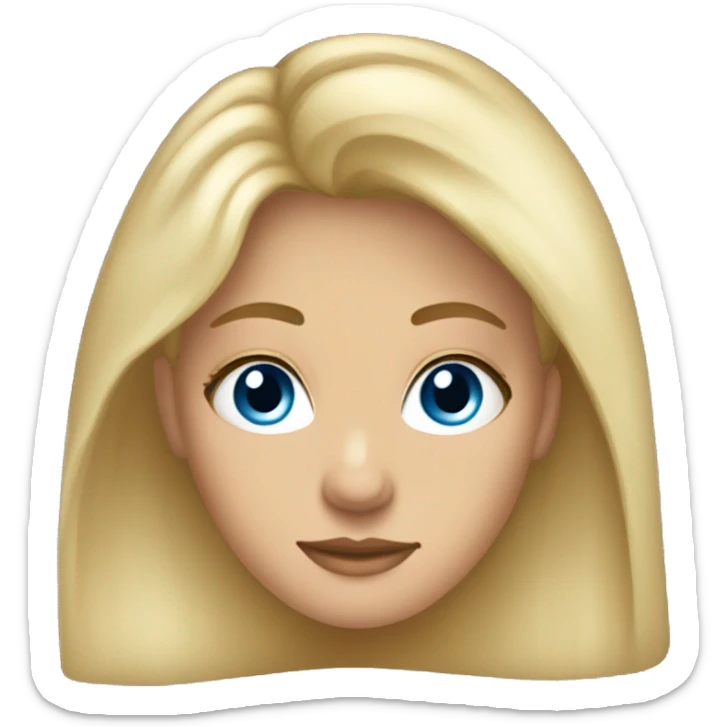 Dirty blonde hair long lashes pretty girl lightly tanned blue eyes sticker