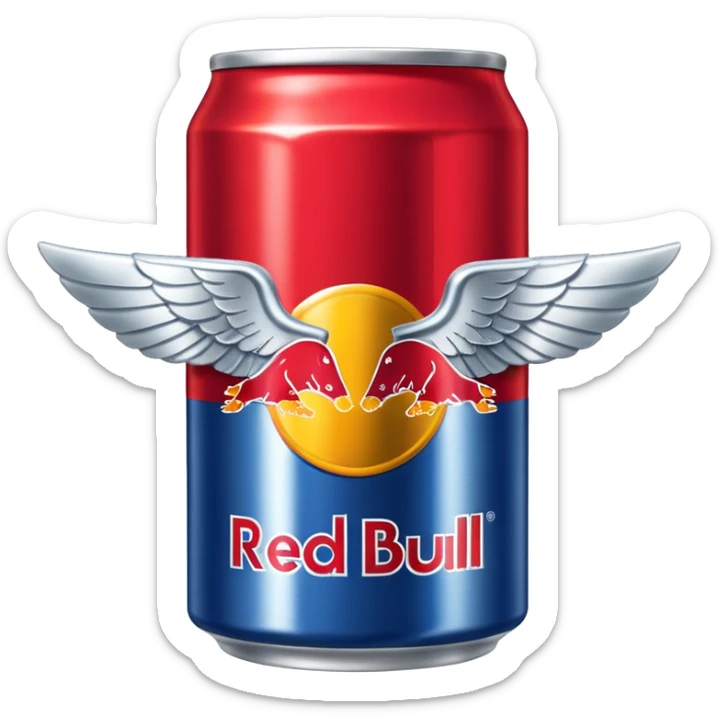 a red bull can that says a cool girlfriend gives you wings sticker