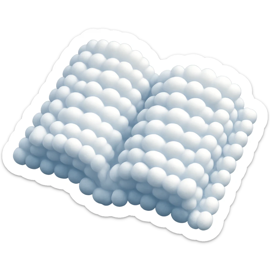 top view of a thick open book made entirely of small, very bright white fluffy convex clouds, matte glass style, no background sticker
