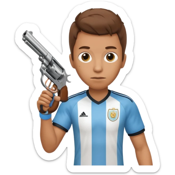 haz un turro con una biszera para atras y con un arma remera argentina pero arma de fuego que tenga un revolver  solo sticker