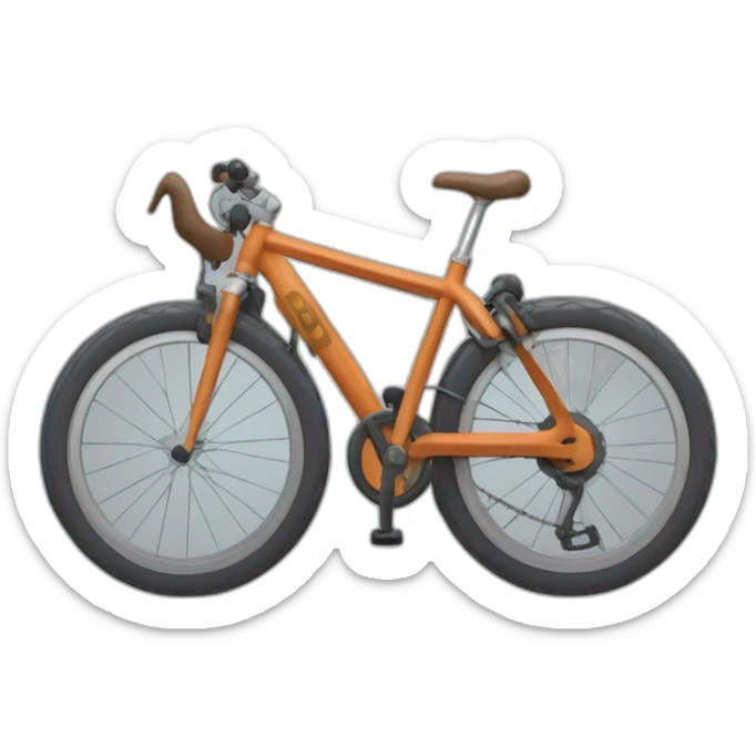 Un loup qui fait dû vélo sur une corde suspendu a un volecan sticker