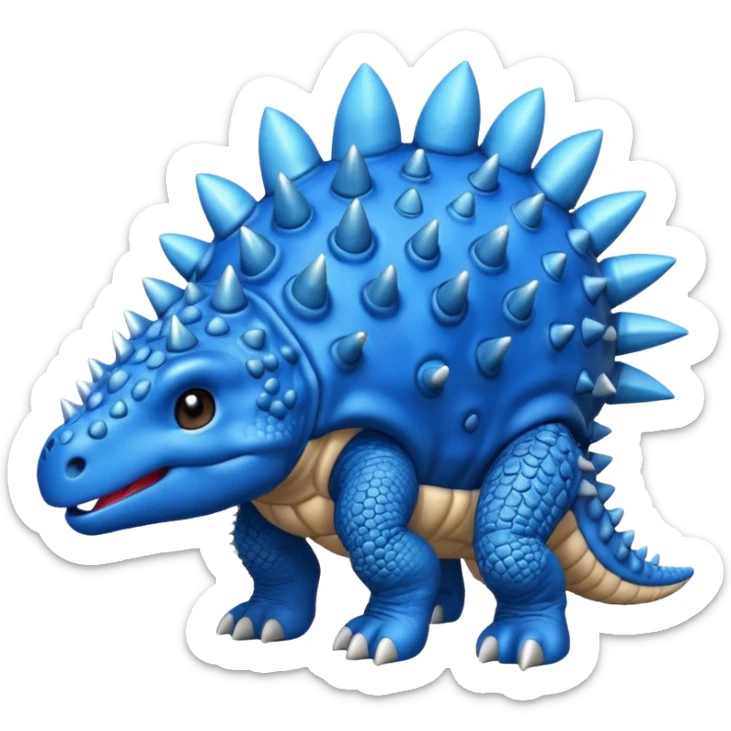 As un emoji de el dinosaurios ANQUILOSAURIO de perfil en color azul que sea bebe  sticker