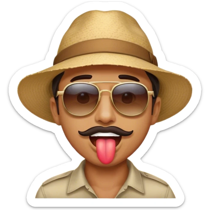 An adult male ostrich standing in the desert, with black feathers. Mouth open. sticker