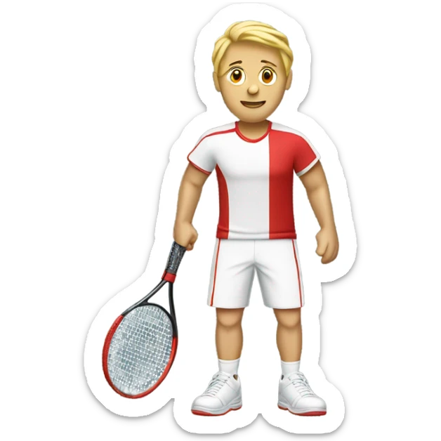 joueur de tennis blond (homme) qui tiens une seule raquette de tennis rouge sticker