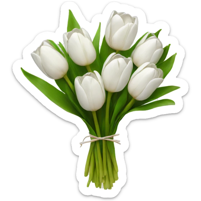 White tulip bouquet  sticker