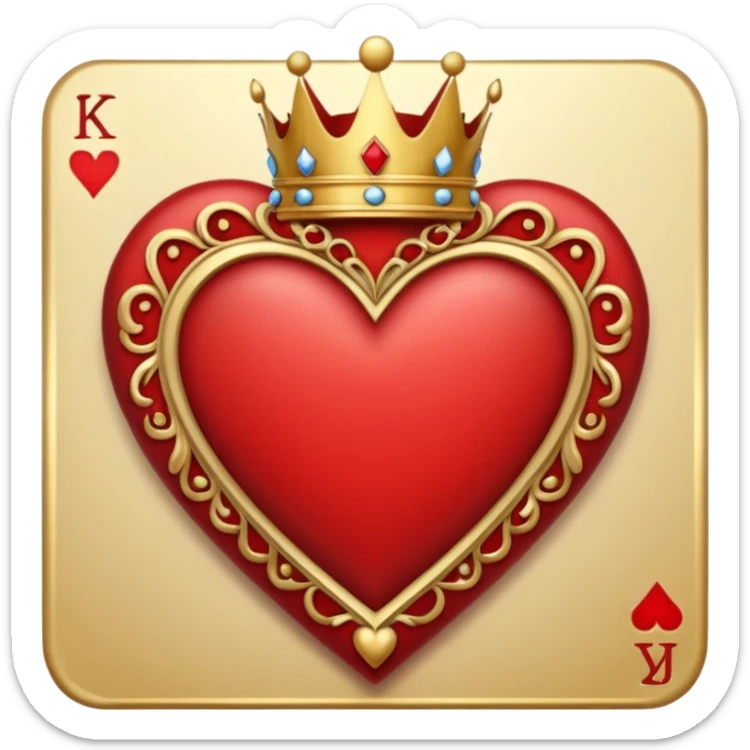 King of Hearts solitary  with out the card only the symbols sticker