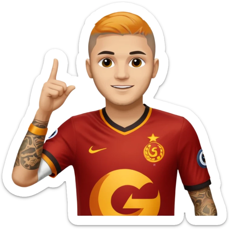 Mauro icardi Galatasaray formasıyla gol sevinci yapıyor sticker