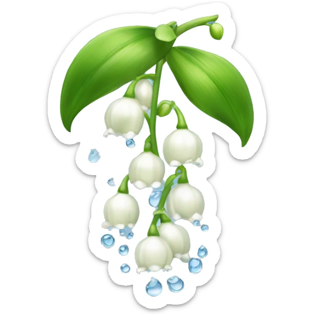 Lily of the valley flower with droplets of water  sticker