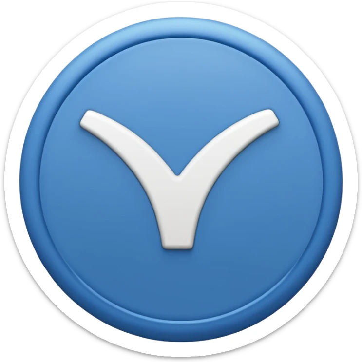 Emoji de verificación azul de tik tok pero que no salga la puntita de la verificación de la tilde que salga todo redondo  sticker