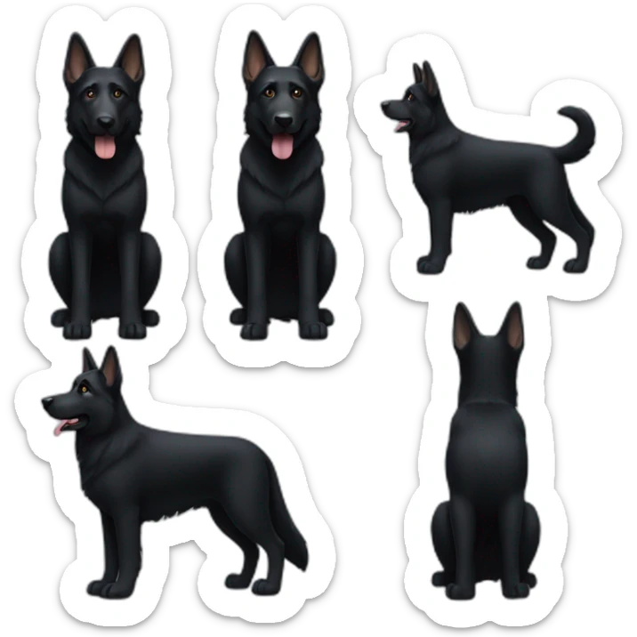 black german shepherd standing sticker