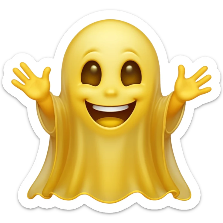 Emojis qui rigole fusionné avec l’emojis fantôme 👻 sticker