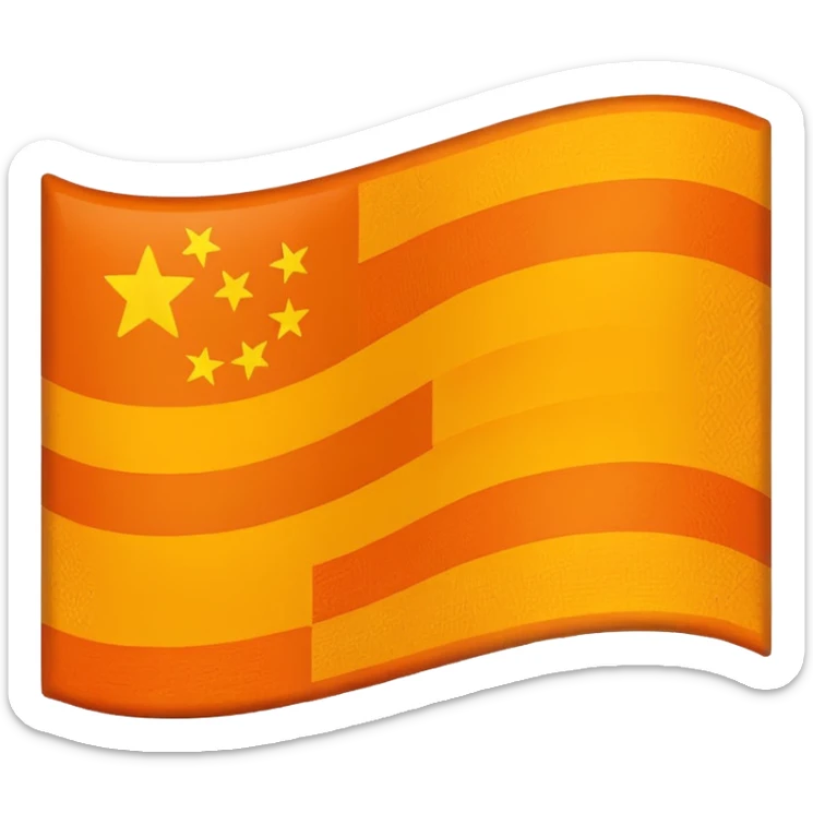 I want a flag emoji 🚩🚩 like this but flag should be orange don't change shape just change color sticker