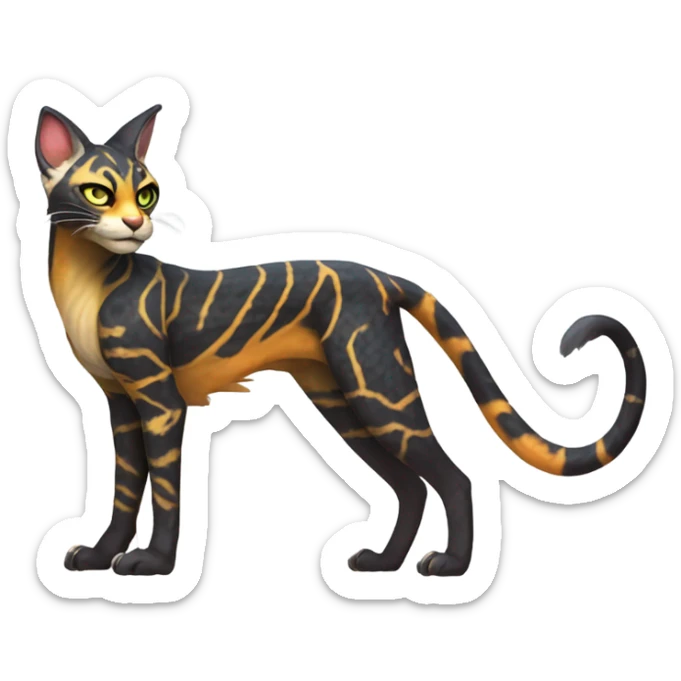 Modern Feral Rare Fantasy Vernid-Trico-species by LiLaiRa, random markings, full body sticker