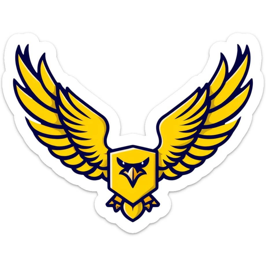 Hawk emblem with gold and black colors, House Bellona sticker