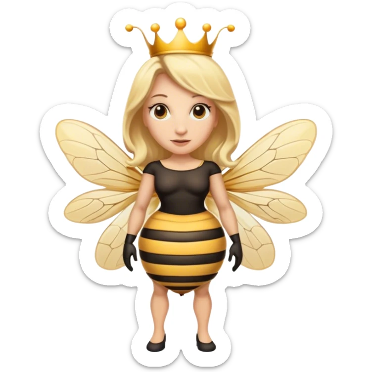 Full Body large  size Queen bee woman with  blonde hair and big nose sticker