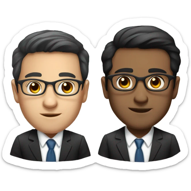 lawyer and businessman about 30-35 yers old with glasses and black hair and brown eyes  sticker