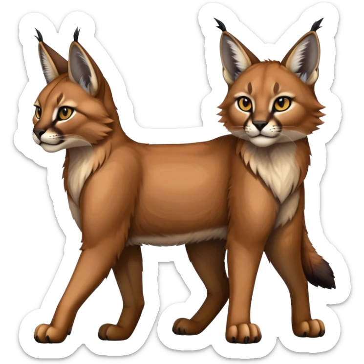 Epic Cute Dark Warm Caracal-Bobcat-Sergal-Vernid full body sticker
