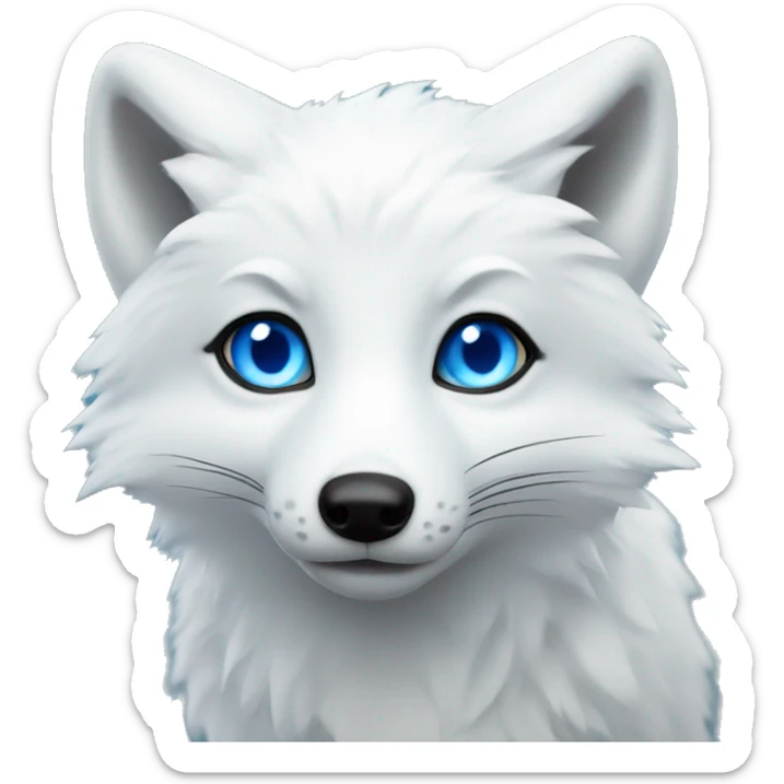 An arctic fox with bright blue eyes, similar to the default fox I can sticker