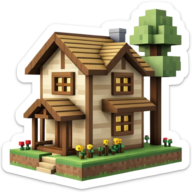 Minecraft house sticker