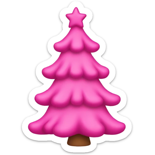 Pink Christmas tree sticker
