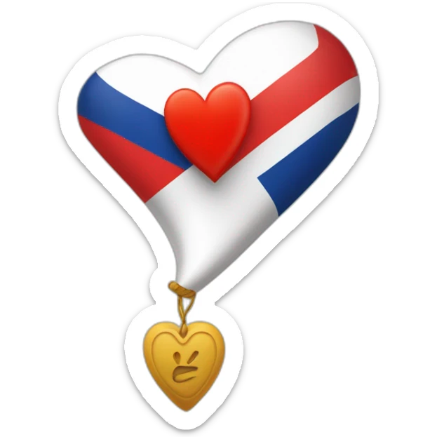 coeur rouge avec le drapeau de l'Allemagne unifiée et avec le drapeau de la France sticker