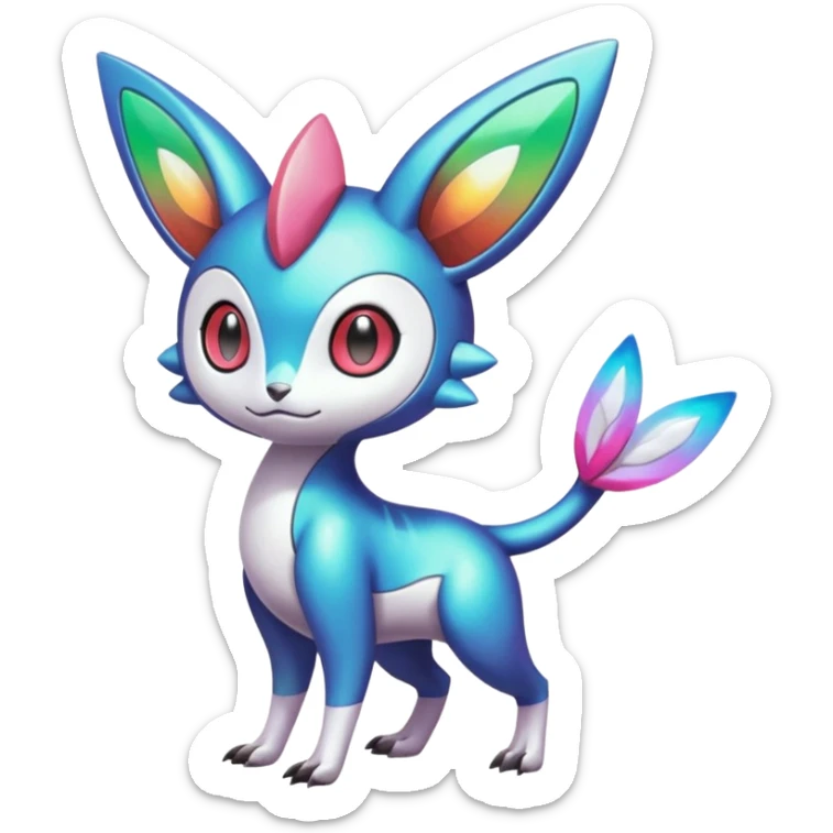 Shiny Colorful Vernid-Trico-Meloetta-Latias-Koraidon-Peppercat-Protogen-Pokémon-Digimon-Fakémon-fusion-hybrid-creature sticker