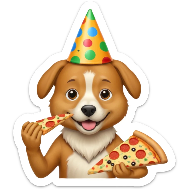 dog theater is really cray cray and is eating pizza with fanta sticker