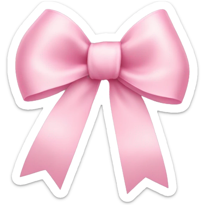 light pink ribbon bow sticker