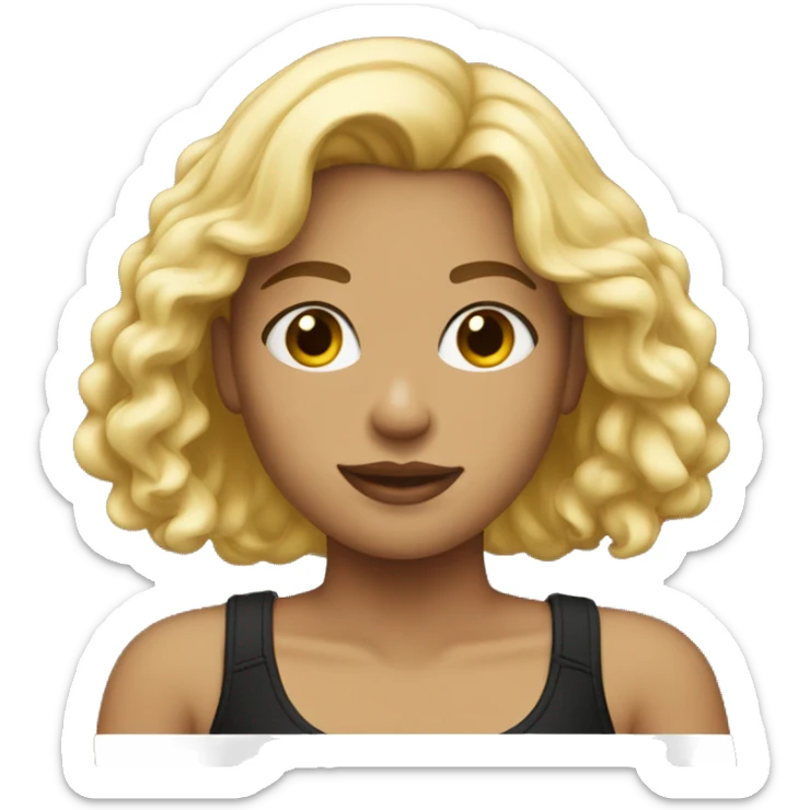 Full black outfit blonde girl sticker