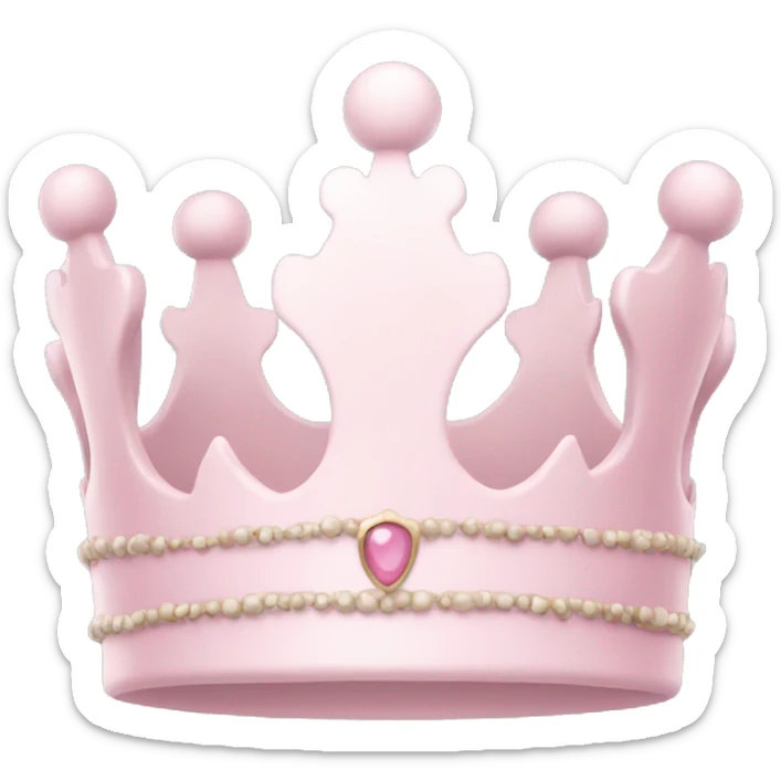 White and pastel pink crown sticker