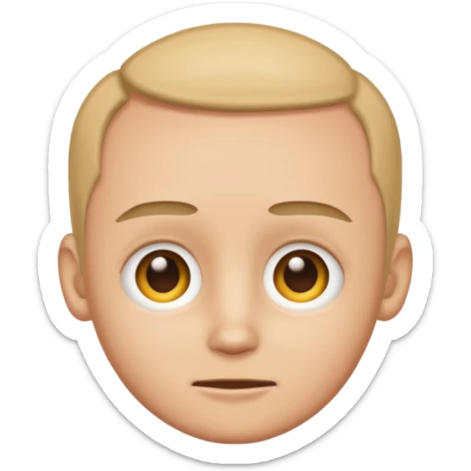 emoji of a human forehead only, showing the area between eyebrows and hairline, simple cartoon style sticker