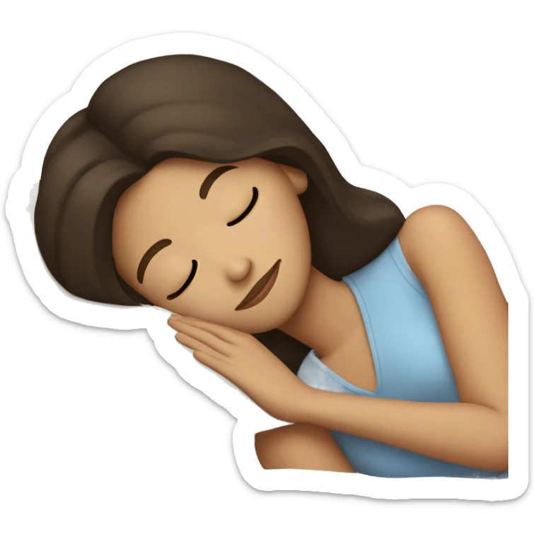 Brunette girl sleeping sticker