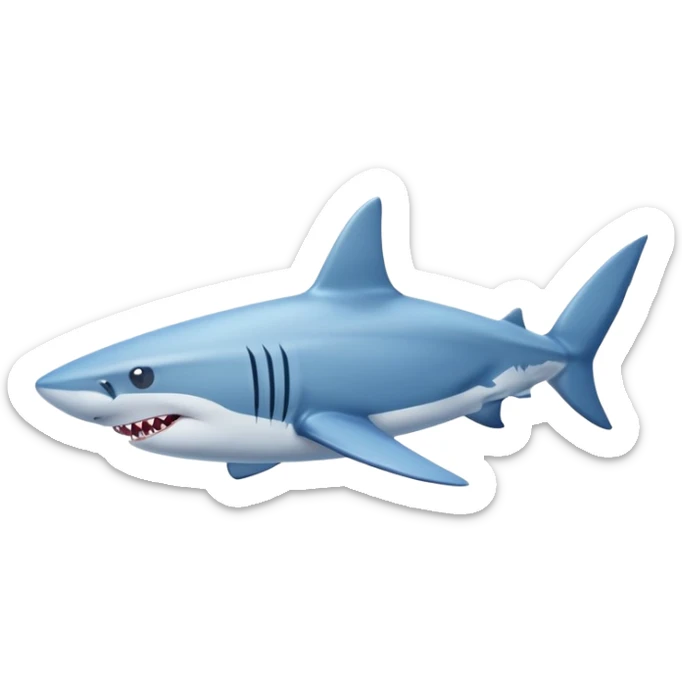 A shark with three fins. The fins are wearing blue Nike kicks. sticker