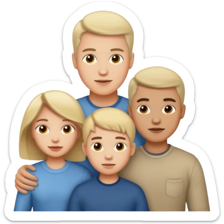 A family of a man, a woman and a boy  sticker