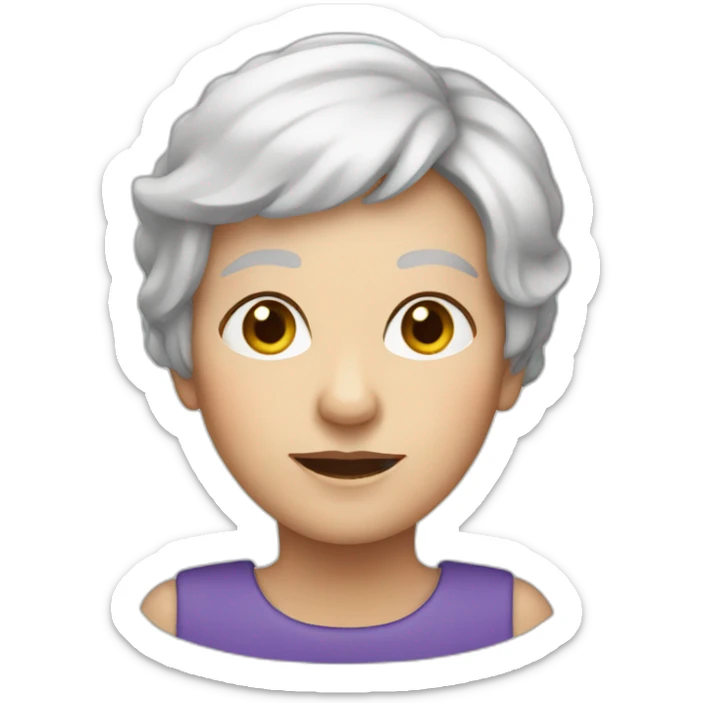 old woman with short ligjt short hair and blue eyes sticker