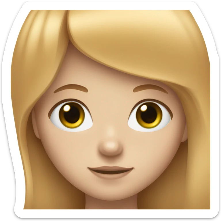 A girl with white skin, ginger hair white bank and green eyes sticker