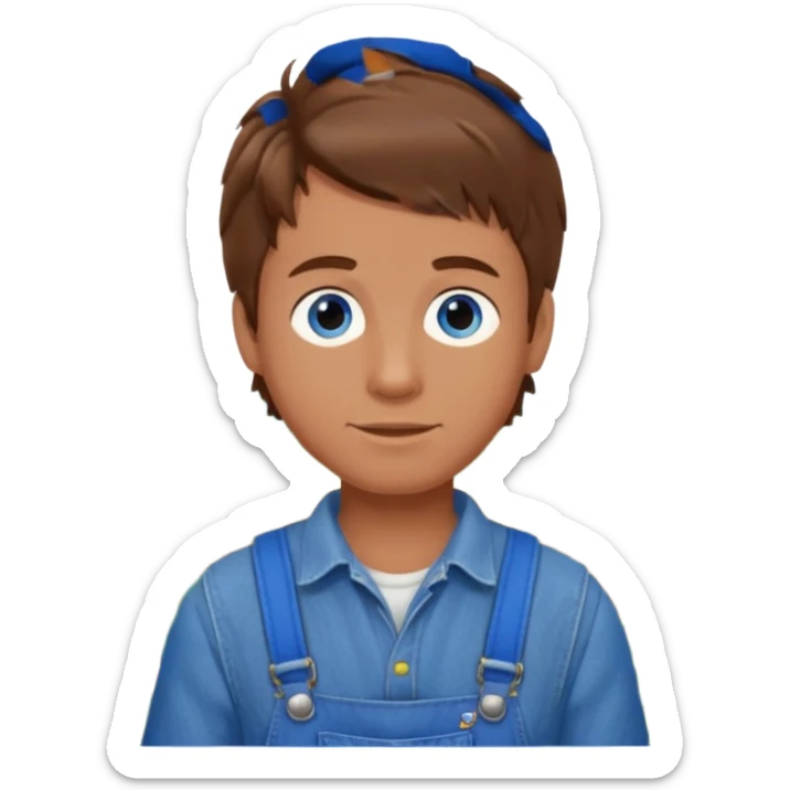 CREATE ME A NICE FARMER BOY BROWN HAIR TANNED SKIN AND BLUE EYES sticker
