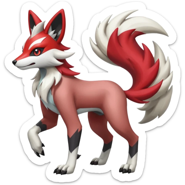 Meloetta-Obstagoon-Lycanroc-Zangoose-Pokémon-Fakémon-fusion-hybrid-creature sticker