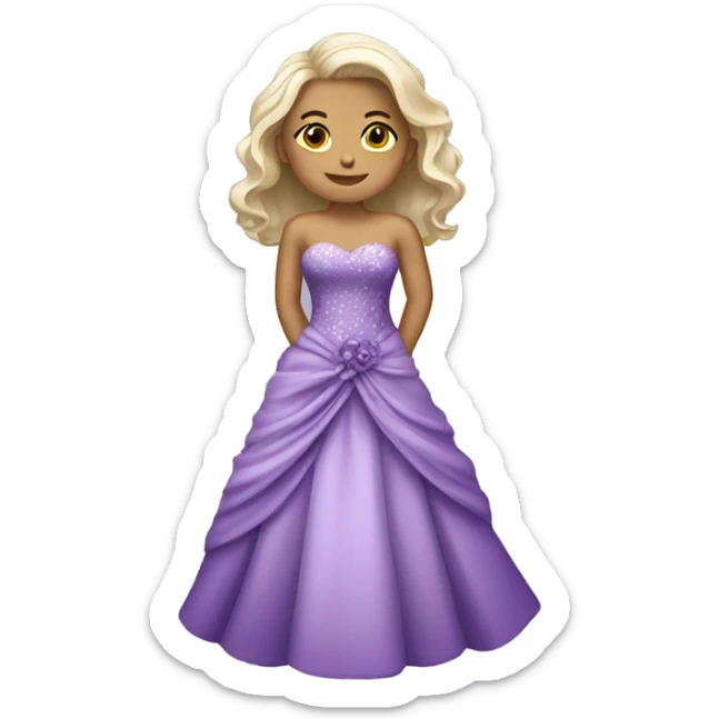 Purple wedding dress sticker