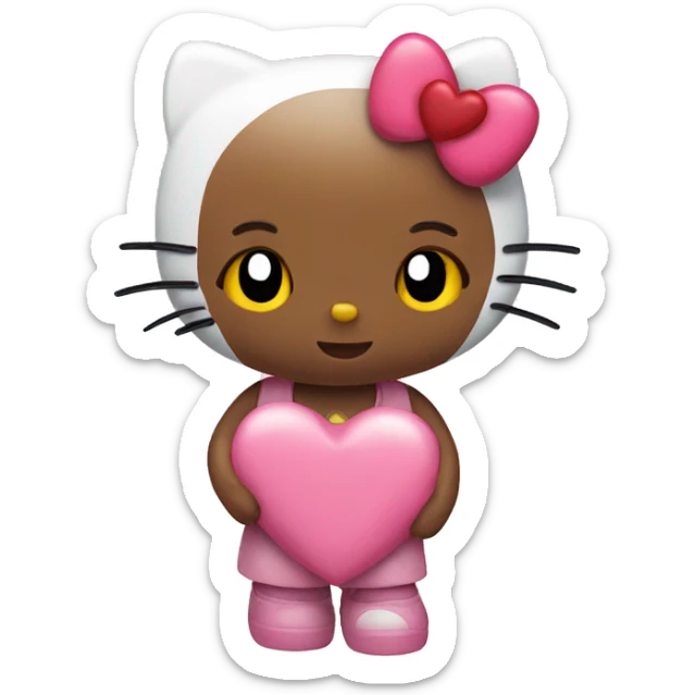 hello kitty with heart sticker