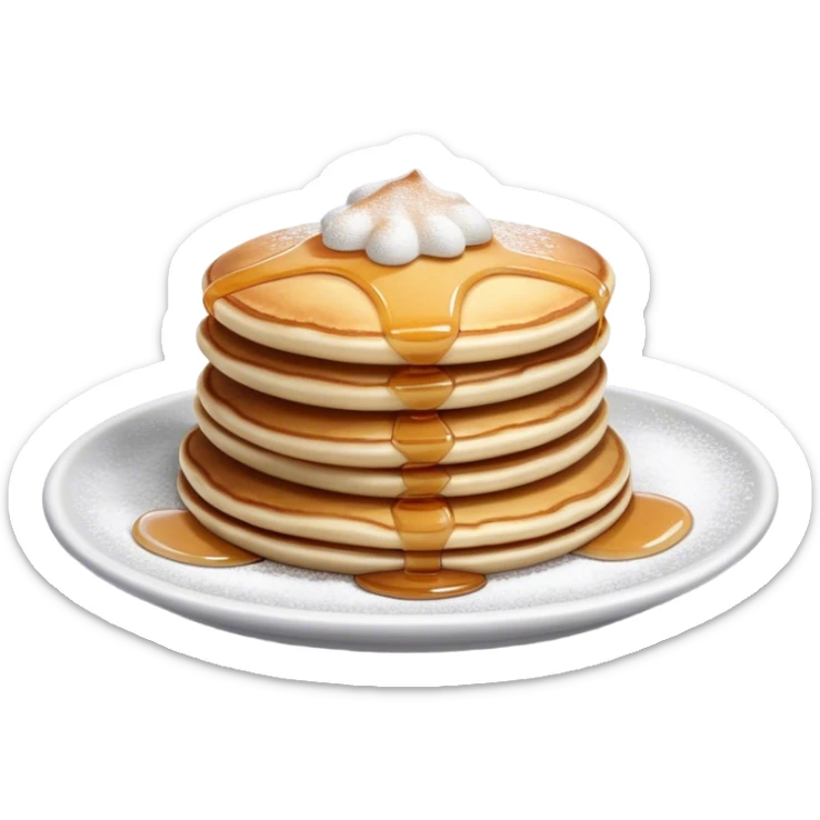 Poffertjes Cinematic Realistic Poffertjes Dessert Emoji, depicted as small, fluffy Dutch pancakes dusted with powdered sugar, rendered with lifelike textures and warm, inviting lighting. sticker