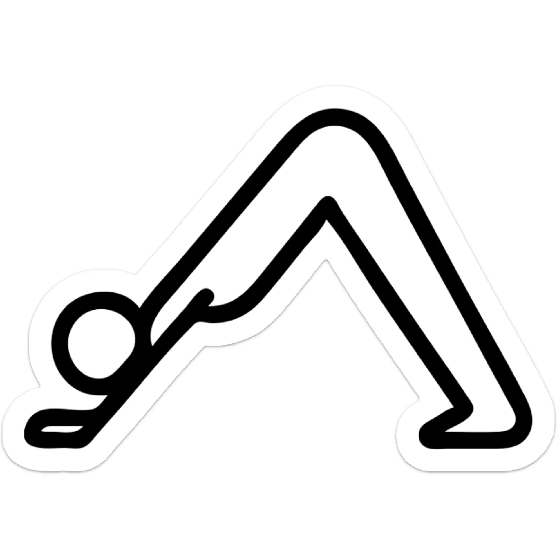 icon on the theme of yoga classes. image of a person in dog asana pose sticker