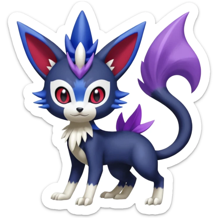 Meloetta-Weavile-Sneasel-Meowstic-Pokémon-Fakémon-fusion-hybrid-creature sticker